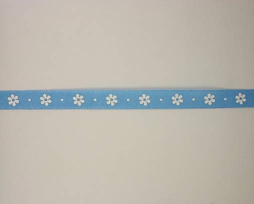 Galantéria - Stuha taftová s kvietkami 9mm (2525) (Svetlo modrá) - 18121968_