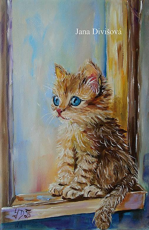 Obrazy - Kočka modroočka - autorská reprodukce - 18120749_