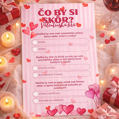 Grafika - Čo by som radšej – valentínska hra pre páry (PDF A4) - 18122774_