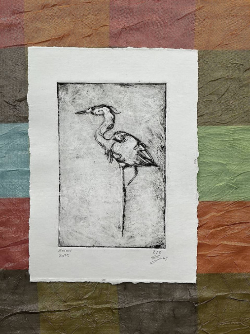 Grafika - Suchá ihla - originál - Žeriav - 18123411_