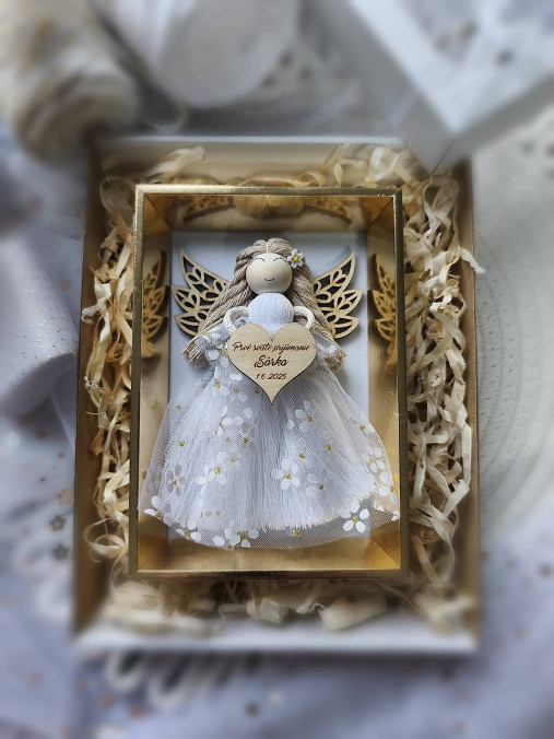 Dekorácie - Macrame anjel prvé sväté prijímanie - 18124041_