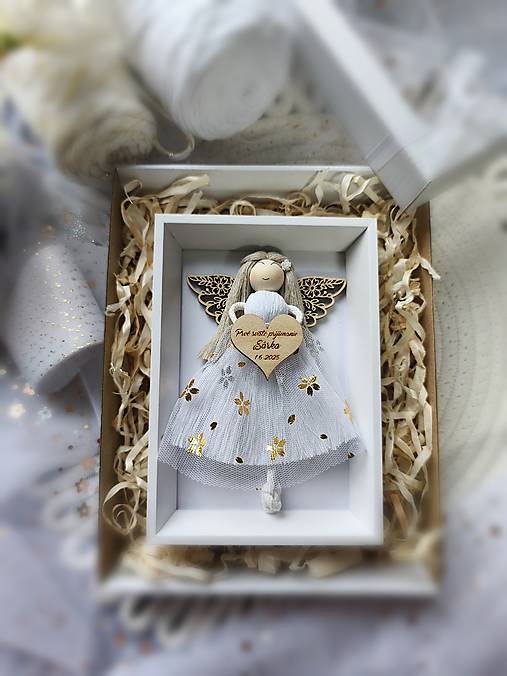 Dekorácie - Macrame anjel prvé sväté prijímanie - 18124048_