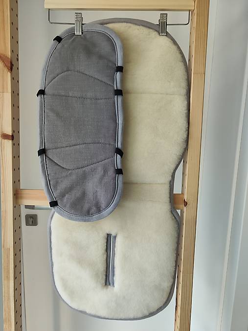 Detský textil - VLNIENKA Podložka do autosedačky Besafe iZi Flex Fix 2 i size Sea Green 100 % Merino TOP SUPER WASH 100% ľan šedý - 18124562_