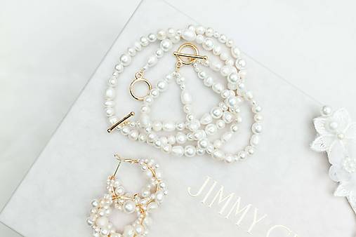 Náramky - Náramok Júlia s riečnymi perlami – dvojradový - 18123605_