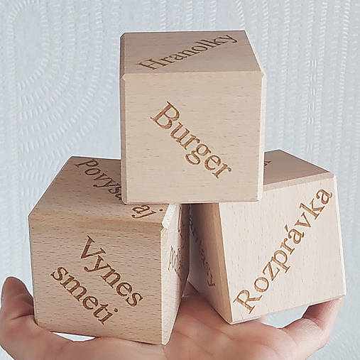 Drevená kocka na hranie 5,5cm - Domáce práce