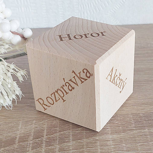 Drevená kocka pre nerozhodných 5,5cm - Filmové žánre