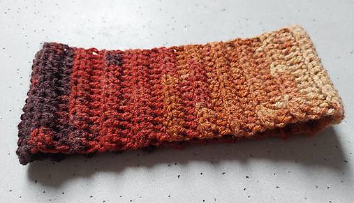 Čiapky, čelenky, klobúky - Háčkovaná čelenka hnedý melír - 18123827_