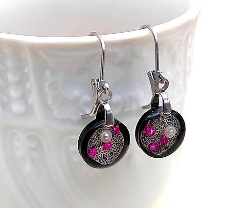 Náušnice - Visiace náušnice – hortenzia - N5009 - 18123799_