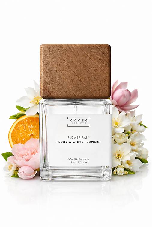 Telová kozmetika - o'dore Eau de Parfum FLOWER RAIN Peony & White flowers 50 ml - 18124129_