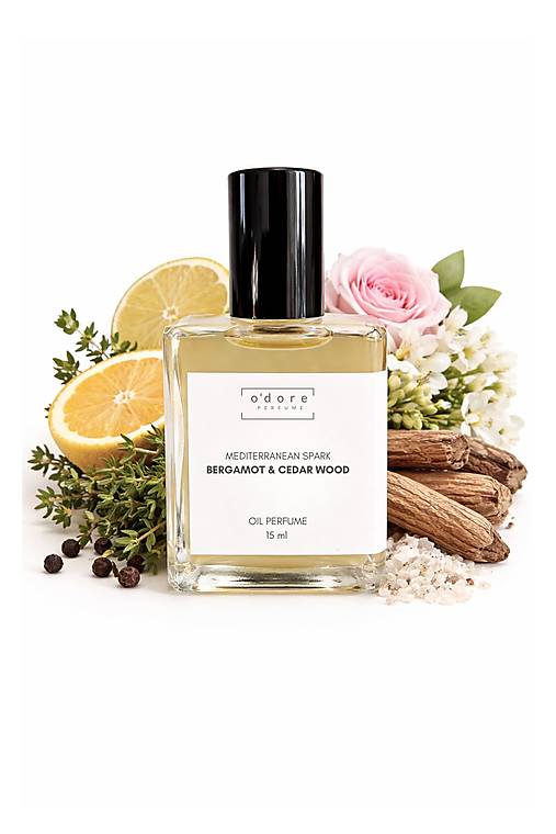 Telová kozmetika - o'dore Perfume oil MEDITERRANEAN SPARK Bergamot & Cedar wood 15ml - 18124235_