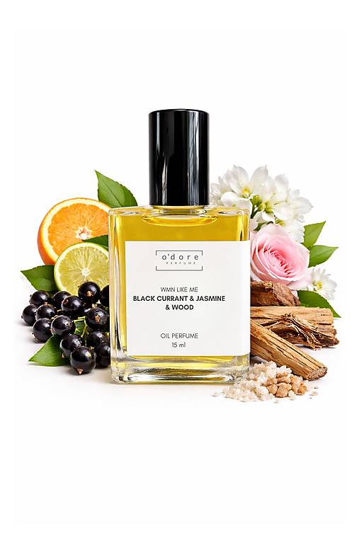 Telová kozmetika - o'dore Perfume oil WMN LIKE ME Black currant & jasmine &wood 15ml - 18124245_