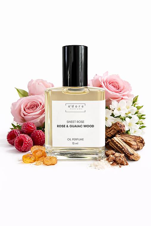 Telová kozmetika - o'dore Perfume oil SWEET ROSE Rose & Guaiac wood 15ml - 18124283_