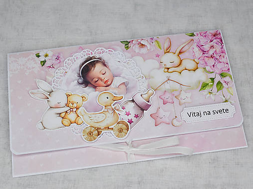 Papiernictvo - Obálka na peniaze k narodeniu dievčatka - 18125828_