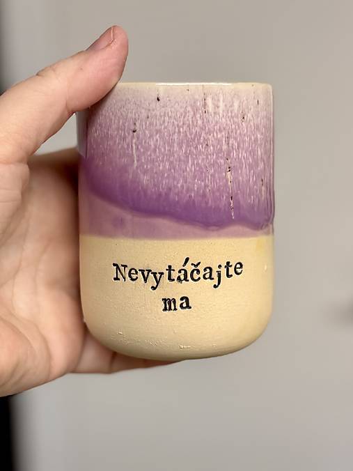 Nádoby - Vlastný text 280ml pohárik (Fialová) - 18125538_