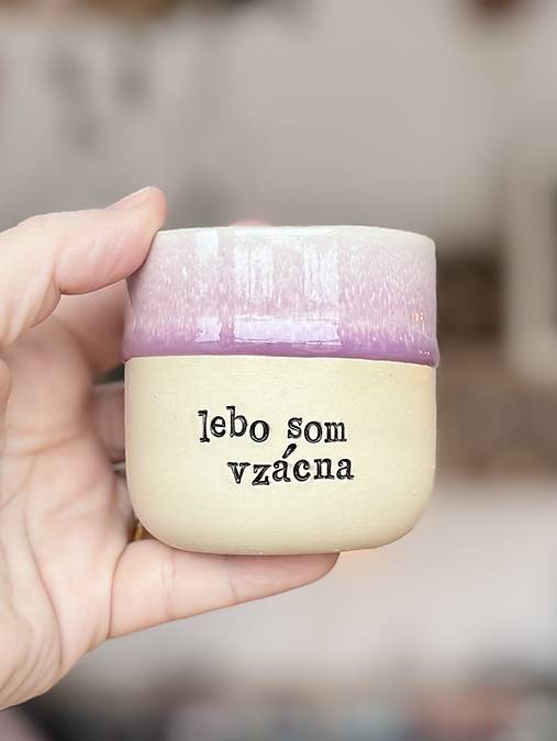 Nádoby - Vlastný text 180ml pohárik (Fialová) - 18125619_