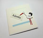 Papiernictvo - Blahoželanie k narodeniu bábätka / krstu ... modré - 18127303_