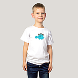  - tričko DINO - TYRKYSOVÝ -  STEGOSAURUS (dlhý/krátky rukáv) - 18127601_