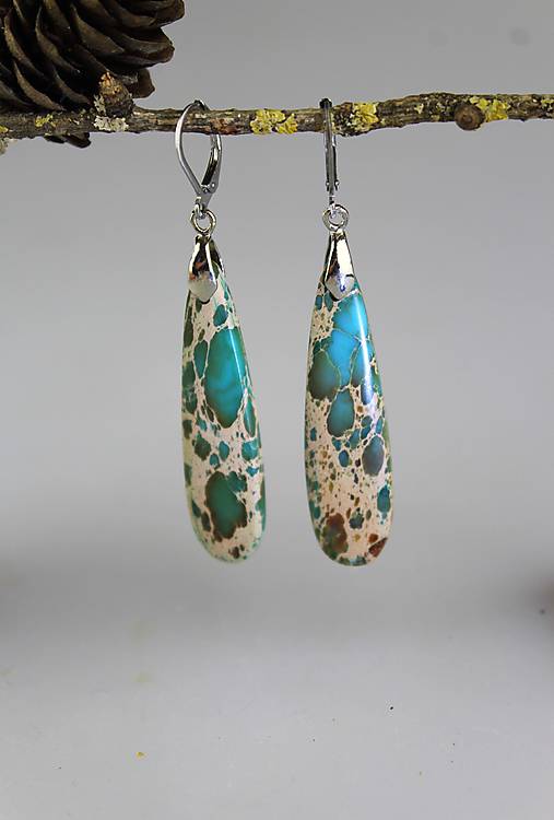 Náušnice - tyrkysový jaspis náušnice - 18128282_