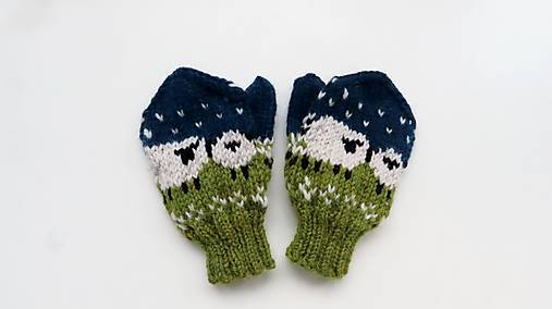 Detské doplnky - Palčiaky pre deti - ovečky (vlna+alpaka) 1,5-3 r. - 18126365_