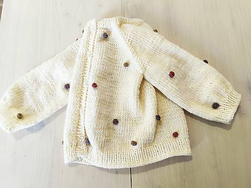 Detské oblečenie - Svetrík s guličkami 100% merino - 18127193_