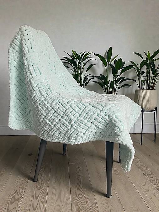 Detský textil - Puffy deka do kočíka 100x80cm mentolová - 18126560_