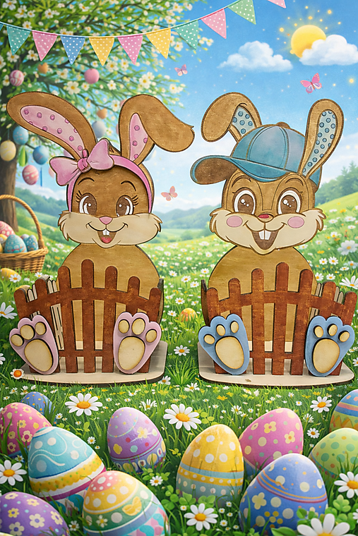 Úložné priestory & Organizácia - Veľkonočný boxík na vajíčka zajačik - 18126591_