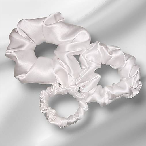 Hodvábna gumička do vlasov - pravý hodváb SilkByAG (Slonovinová stredná M)