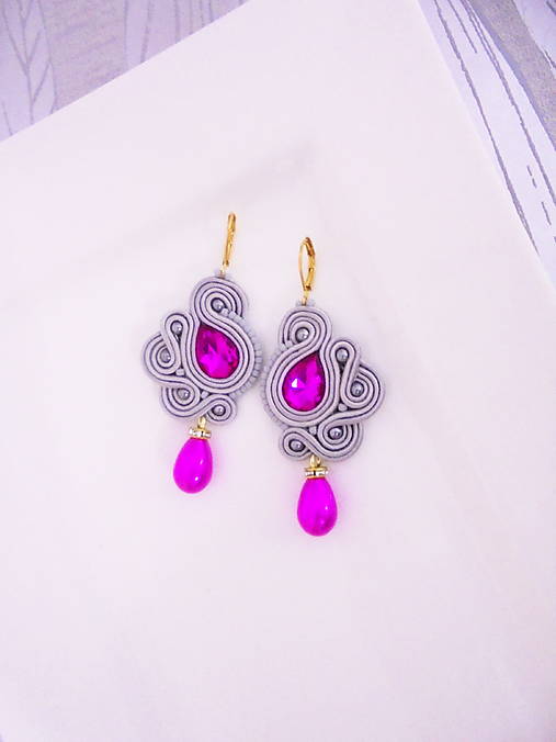 Náušnice - soutache náušnice - 18129694_