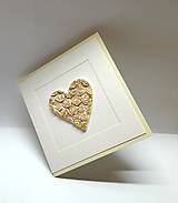 Papiernictvo - Blahoželanie / pohľadnica so srdiečkom ... aj k zlatej svadbe - 18129562_