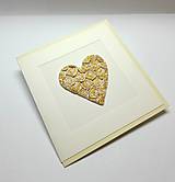 Papiernictvo - Blahoželanie / pohľadnica so srdiečkom ... aj k zlatej svadbe - 18129564_