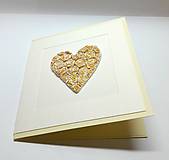 Papiernictvo - Blahoželanie / pohľadnica so srdiečkom ... aj k zlatej svadbe - 18129567_