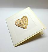 Papiernictvo - Blahoželanie / pohľadnica so srdiečkom ... aj k zlatej svadbe - 18129568_