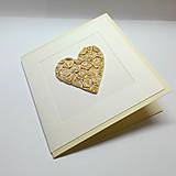 Papiernictvo - Blahoželanie / pohľadnica so srdiečkom ... aj k zlatej svadbe - 18129569_