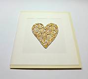 Papiernictvo - Blahoželanie / pohľadnica so srdiečkom ... aj k zlatej svadbe - 18129570_