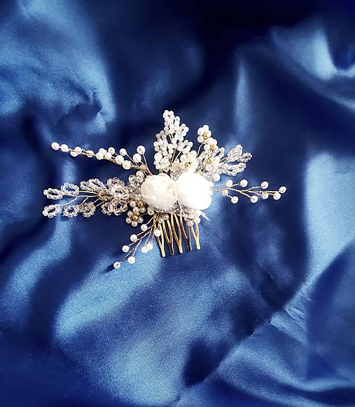 Ozdoby do vlasov - svadobný hrebienok - 18129150_