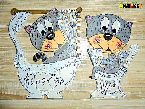 Tabuľky - Menovka na dvere - WC + kúpeľňa - 18130063_