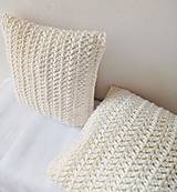 Úžitkový textil - Háčkovaný vankúš Créme  - 18128755_