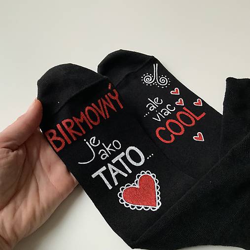 Maľované ponožky pre BIRMOVNÉHO (Otca) , ktorý je výnimočný a COOL