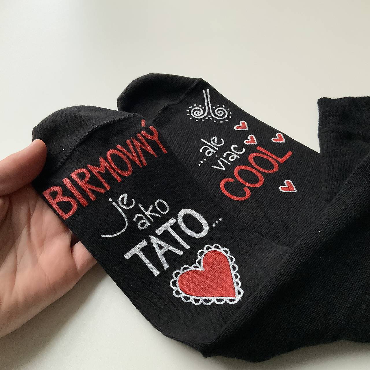 Maľované ponožky pre BIRMOVNÉHO (Otca) , ktorý je výnimočný a COOL