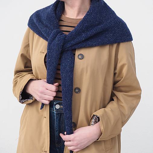 Šatky - Poet...alpaková šatka, navy - 18128835_