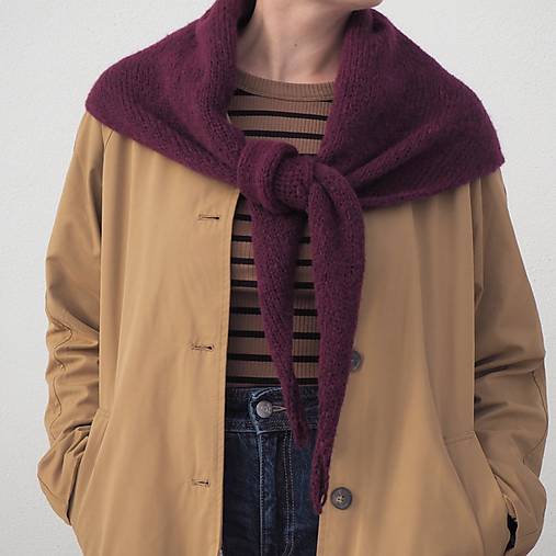 Šatky - Poet...alpaková šatka, vínová - 18128842_