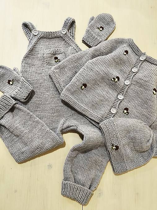 Detské súpravy - Zimný hubový set 100% merino - 18129617_