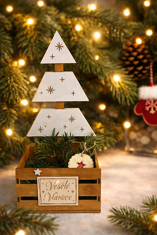 Úložné priestory & Organizácia - Vianočný boxík - stromček - 18129964_