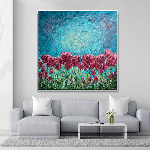 Obrazy - Tulipány_olej 60x60 - 18129069_