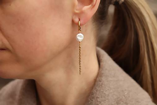 Perlové náušnice visiace