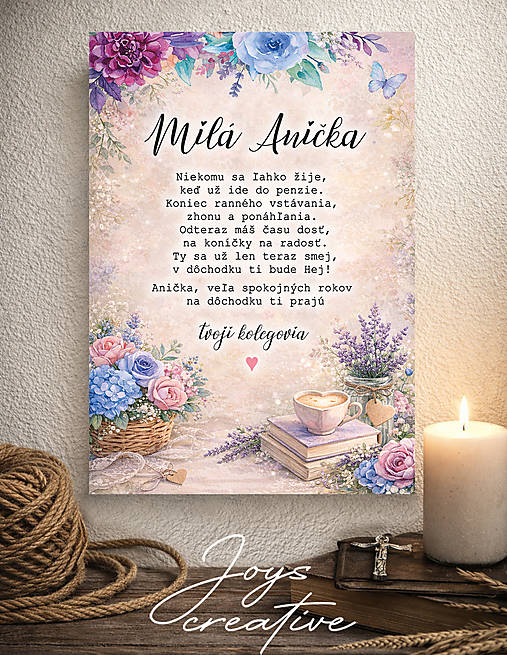 Tabulka, darček pre kolegyňu, na rozlúčku s kolegyňou (tzp3)