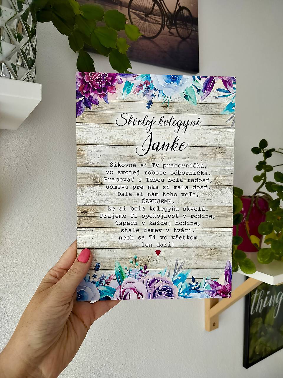 Tabulka, darček pre kolegyňu, na rozlúčku s kolegyňou (typ 1)