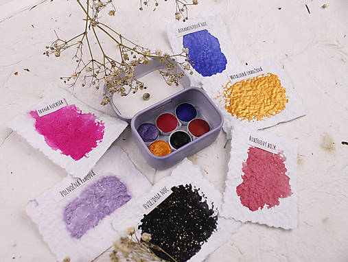 Iný materiál - Akvarelová farba sada mini 6ks - 18130663_