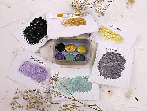 Iný materiál - Akvarelová farba sada mini 6ks - 18130674_