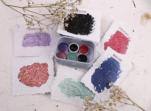 Iný materiál - Akvarelová farba sada mini 6ks - 18130737_